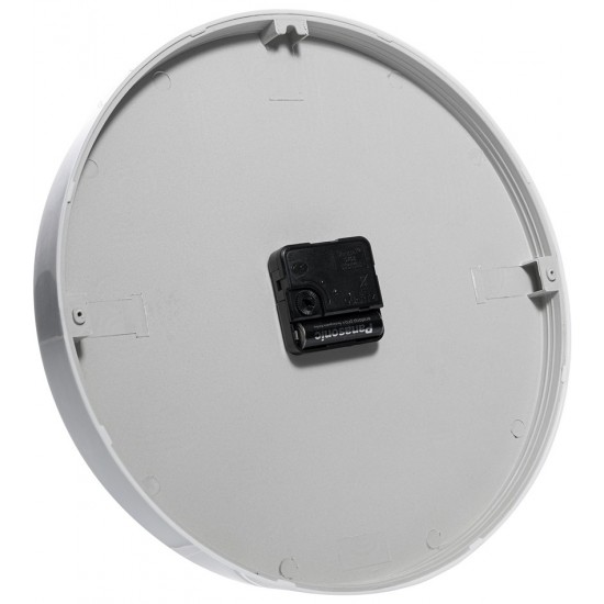Relógio De Parede 30,5cm Por 4,5cm Quartz De Plástico Branco com Preto